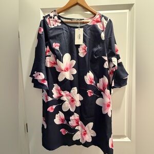 YOINS Navy Blue Floral Dress NWT